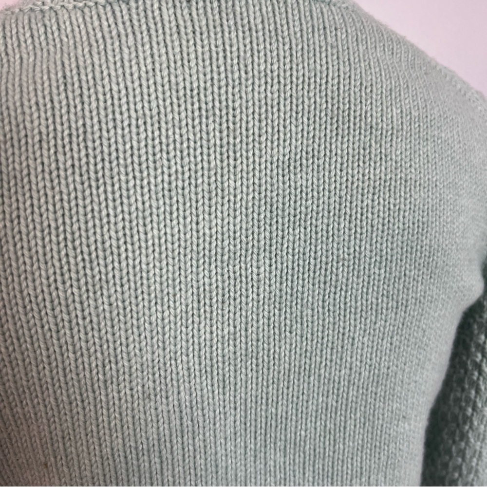 Vintage Gap Light Green Cable Knit Cotton Wool Long Sleeve Y2K Sweater Size M - Picture 4 of 6